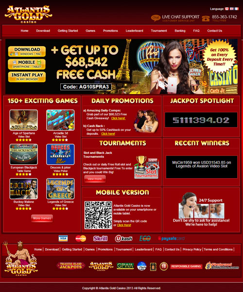 Atlantis Gold No Deposit Bonus Casino