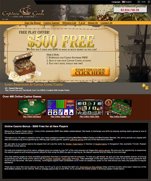 Online Casino Captain Cooks