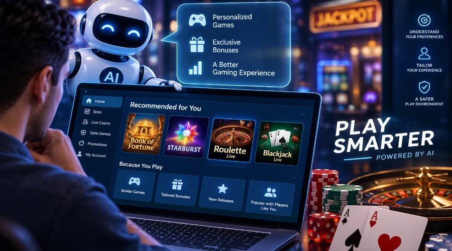 AI-powered online casino platform providing personalized game recommendations and bonus offers to players