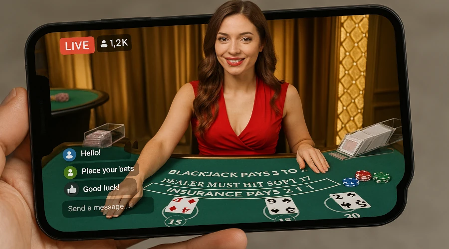 Live casino streaming technology running smoothly on a mobile device with real-time dealer interaction