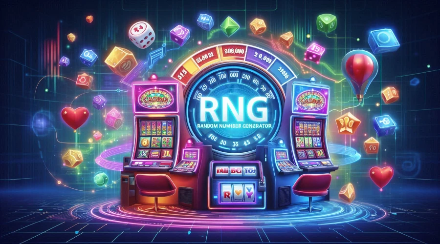 Illustration of online casino RNG technology ensuring fair play and randomness