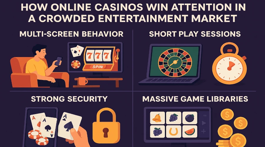 Online casinos competing with streaming and gaming platforms through multi-screen engagement and short play gaming