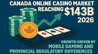 Canada online casino market reaching $143B in 2026 with growth driven by mobile gaming and provincial regulatory differences