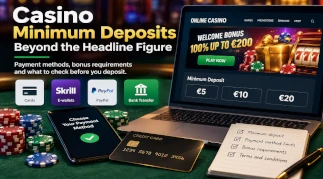 Comparison of casino minimum deposit requirements, payment methods and bonus eligibility thresholds for online casino players