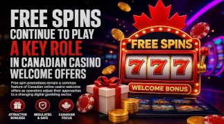 Illustration of free spins and Canadian online casino welcome bonuses