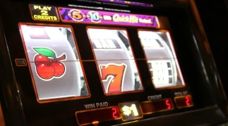 Slot machine representing real money casino gaming