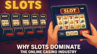 Slot machines and online slot gameplay illustrating why slots dominate the online casino industry