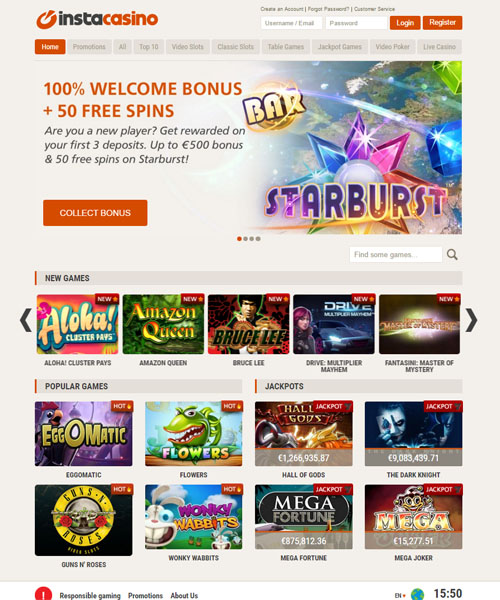 Instacasino free spins game