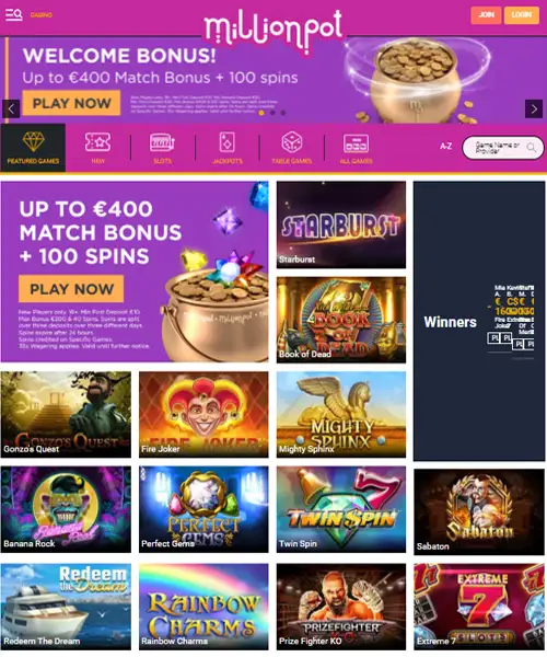 Millionpot Casino review