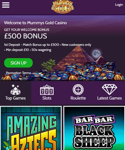 Mummys Gold Casino Review and New Bonus - 100% up to $/€500 + 10 Daily ...