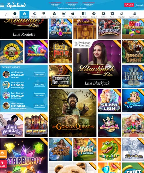 Spinland casino 50 free spins no deposit