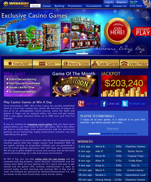 Win A Day Casino review