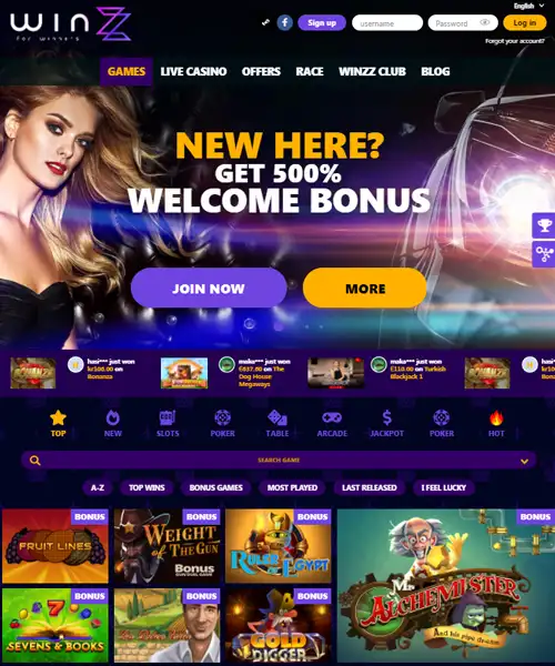 Winzz Casino review