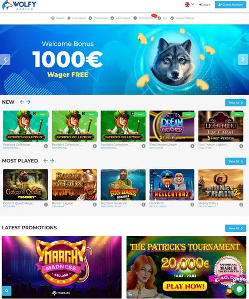 Wolfy Casino review