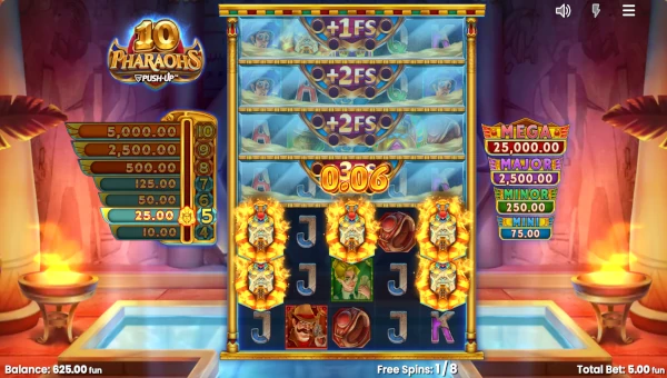 10 Pharaohs bonus game