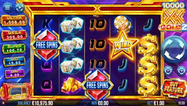 10000 X Gold 2 slot base game screenshot