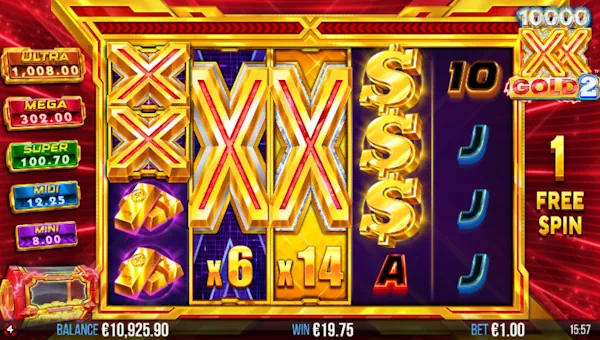 10000 X Gold 2 slot free spins screenshot