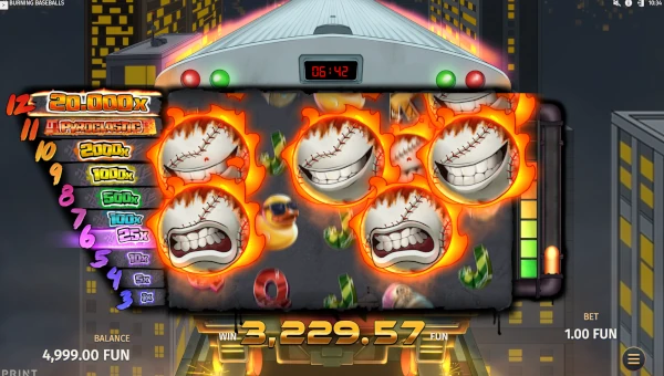 12 Burning Baseballs Bonus Game Screenshot