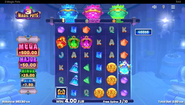 3 Magic Pots bonus game