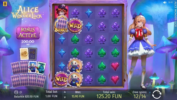 Alice Wonderluck bonus game