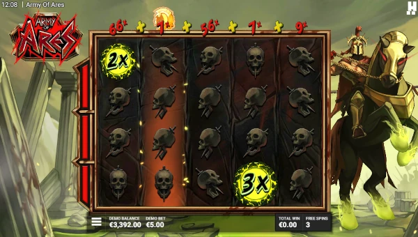 Army of Ares slot free spins screenshot