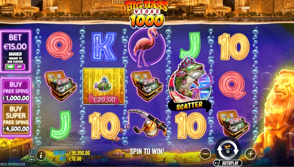 Big Bass Vegas 1000 Base Game Screenshot – Showing Features