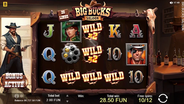 Big Bucks Saloon bonus game