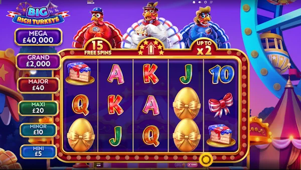 Big Rich Turkeys Base Game Screenshot – Showing Features