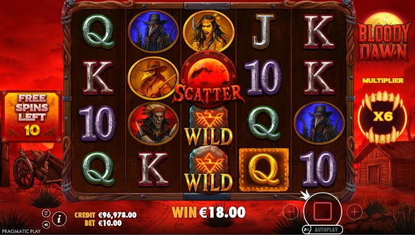 Bloody Dawn slot free spins screenshot