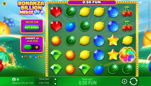 Bonanza Billion Merge Up Base Game Screenshot – Showing Features
