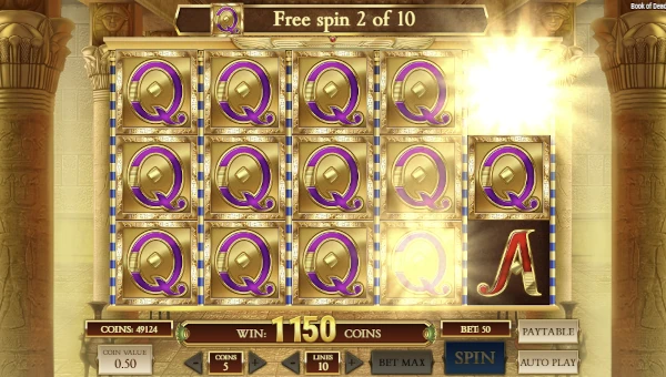 Book of Dead Free Spins Bonus Round with Expanding Symbols in Play'n GO Slot