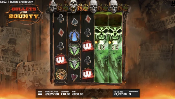 Bullets and Bounty bonus game