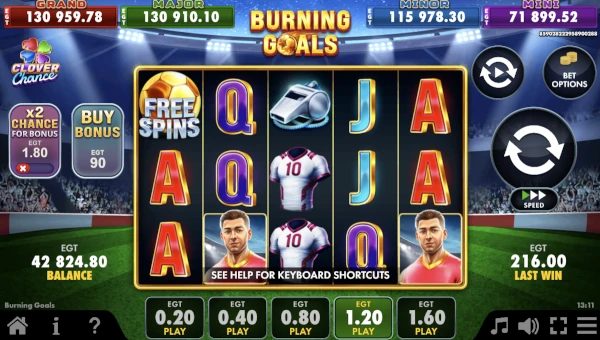Burning Goals Base Game Screenshot – Showing Features