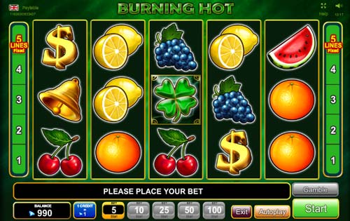 Burning Hot 6 Reels slot free play demo