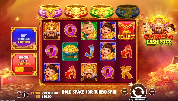 Caishens Cash Pots Base Game Screenshot – Showing Features