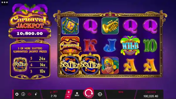 Carnaval Jackpot base game review