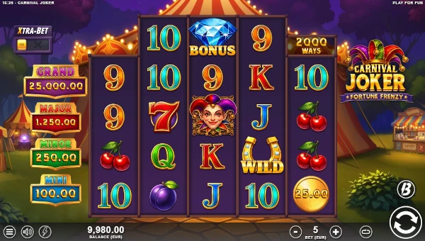 Carnival Joker Base Game Screenshot – Showing Features