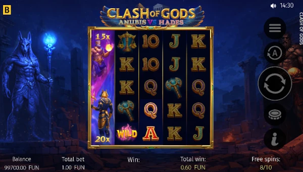 Clash of Gods Anubis vs Hades Bonus Game – Free Spins Features