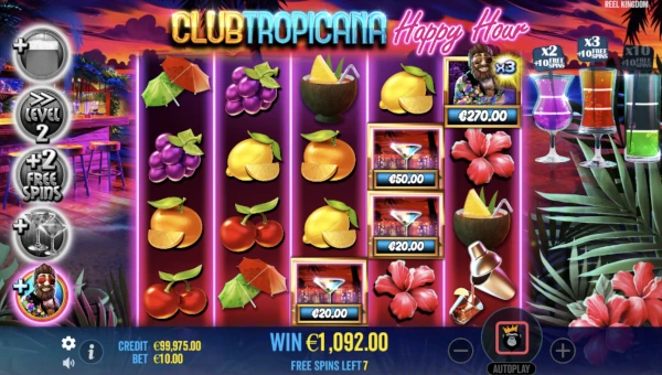 Club Tropicana Happy Hour bonus game