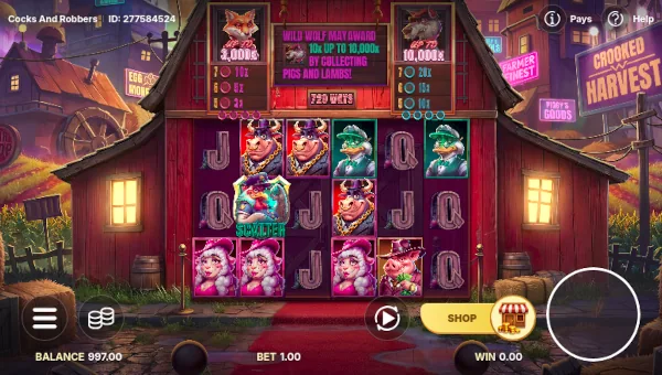 Cocks and Robbers Base Game Screenshot – Showing Features