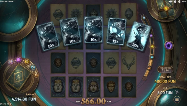 Deck of Divinity Bonus Game – Free Spins Features