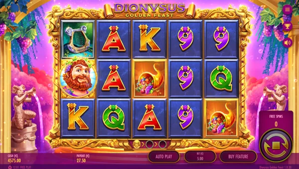 Dionysus Golden Feast free spins