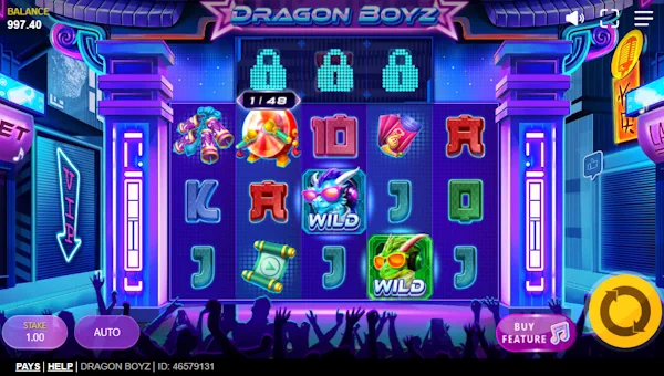 Dragon Boyz Base Game Screenshot – Showing Features