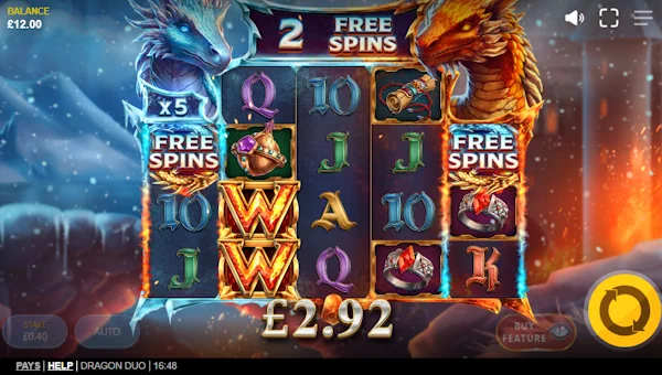 Dragon Duo Slot Free Spins Screenshot