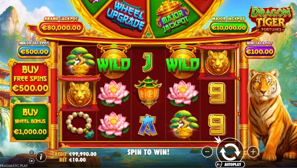 Dragon Tiger Fortunes Base Game Screenshot – Showing Features
