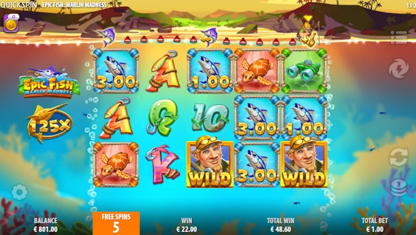 Epic Fish: Marlin Madness Slot Free Spins Screenshot