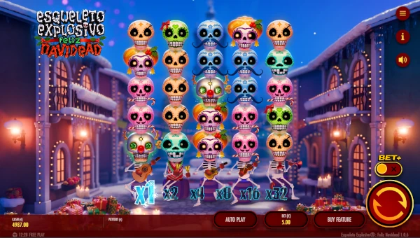 Esqueleto Explosivo Feliz Navidead slot base game Thunderkick