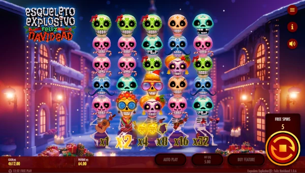 Esqueleto Explosivo Feliz Navidead bonus game and free spins Thunderkick