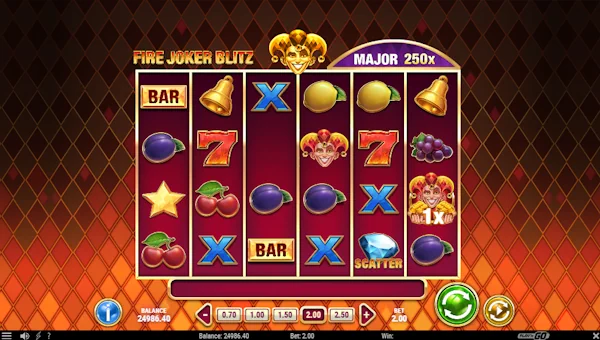 Fire Joker Blitz Base Game Screenshot – Showing Features
