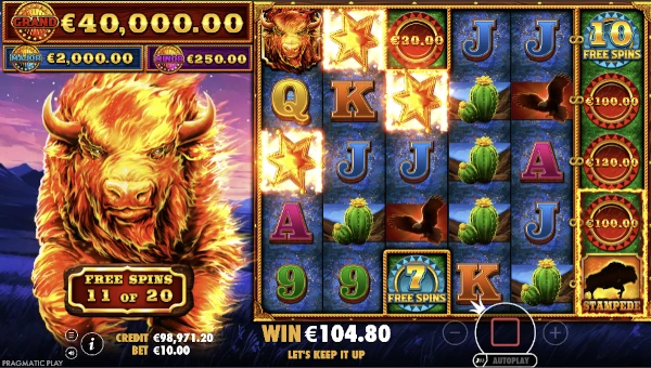 Fire Stampede 2 bonus game